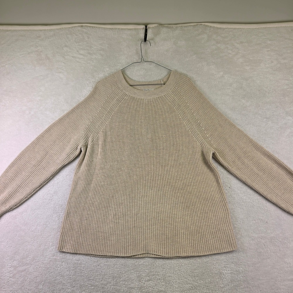 Jessica Simpson Womens XXL Beige Shaker Knit Raglan Sleeve Crew Neck Sweater
